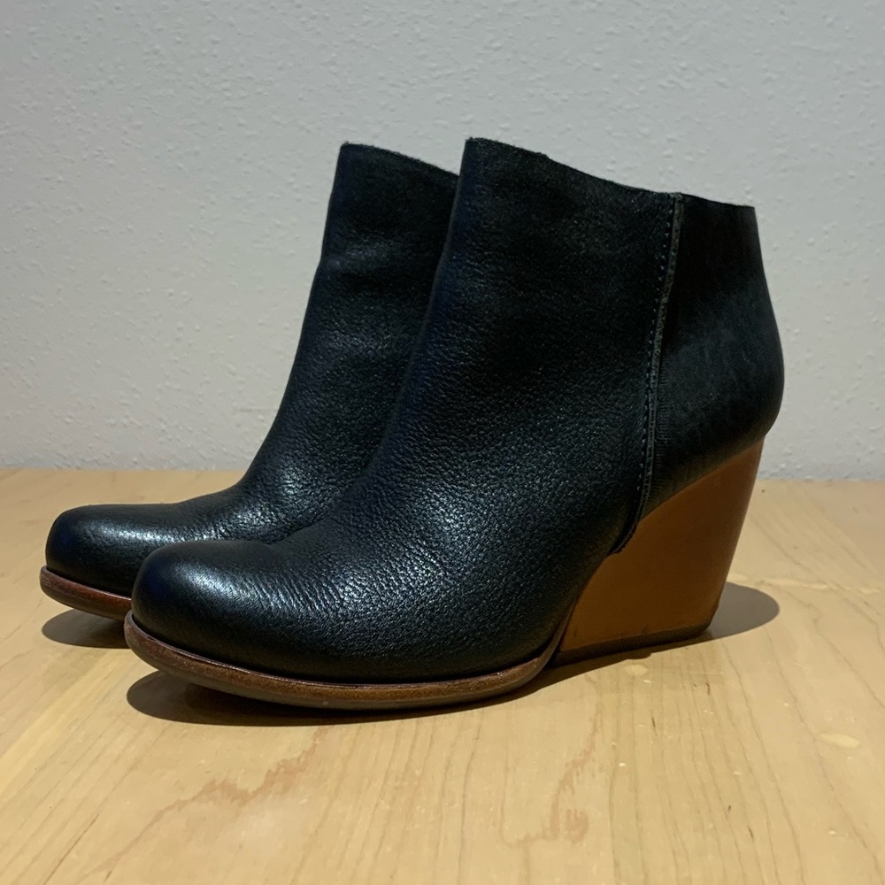 Kork Ease "Natalya" Wedge Ankle Boot, Black, Women's 6.5